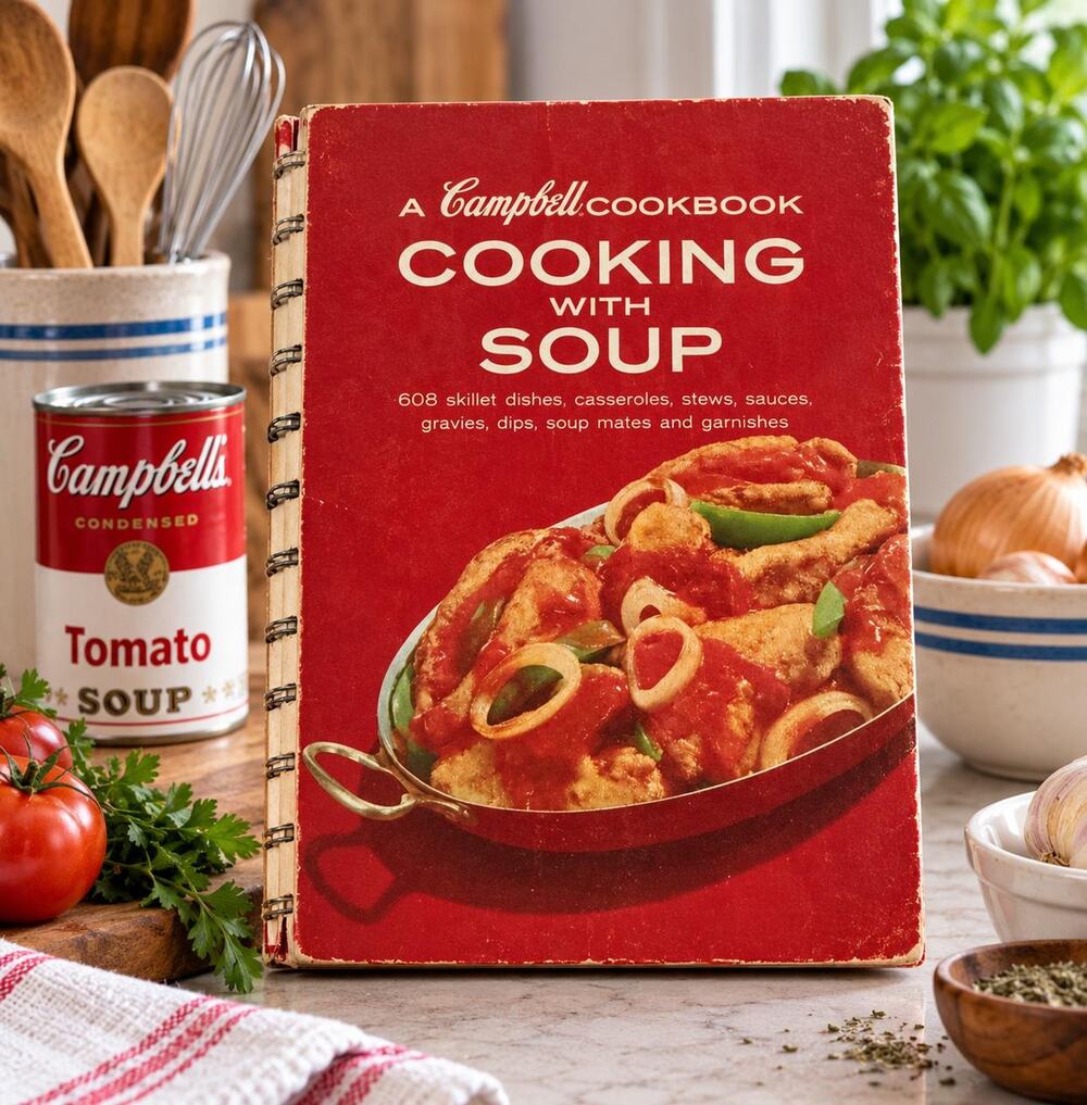 Vintage 1960s Campbell's Cooking With Soup Cookbook, 608 Recipes